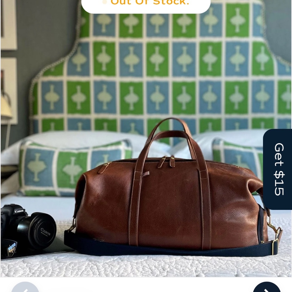 Hudson Sutler Heritage All Leather Weekender - Chestnut, NWT
